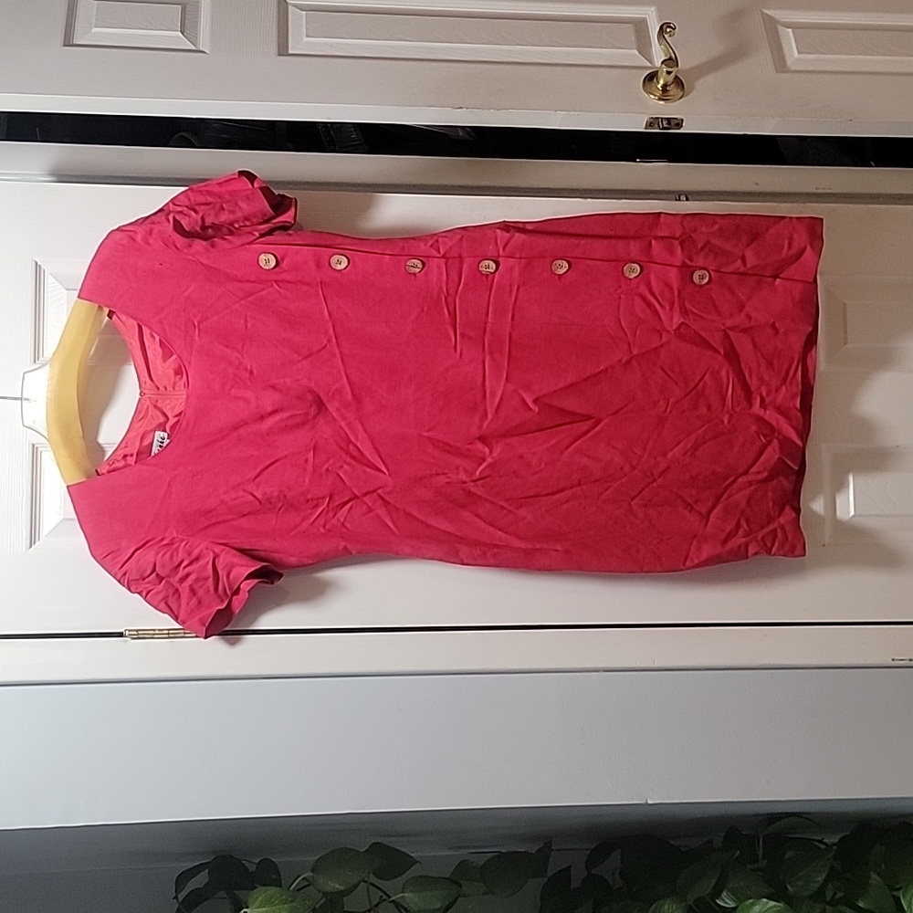 NY sake Pink Button Dress 12